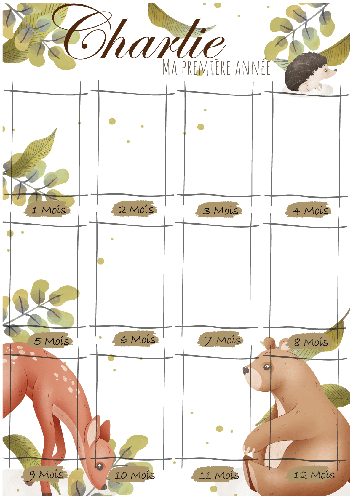 Affiche "Ma première année" thème Forêt