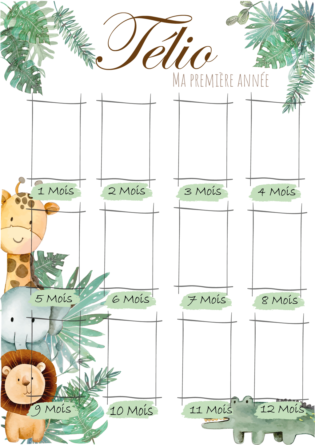 Affiche "Ma première année" thème Jungle