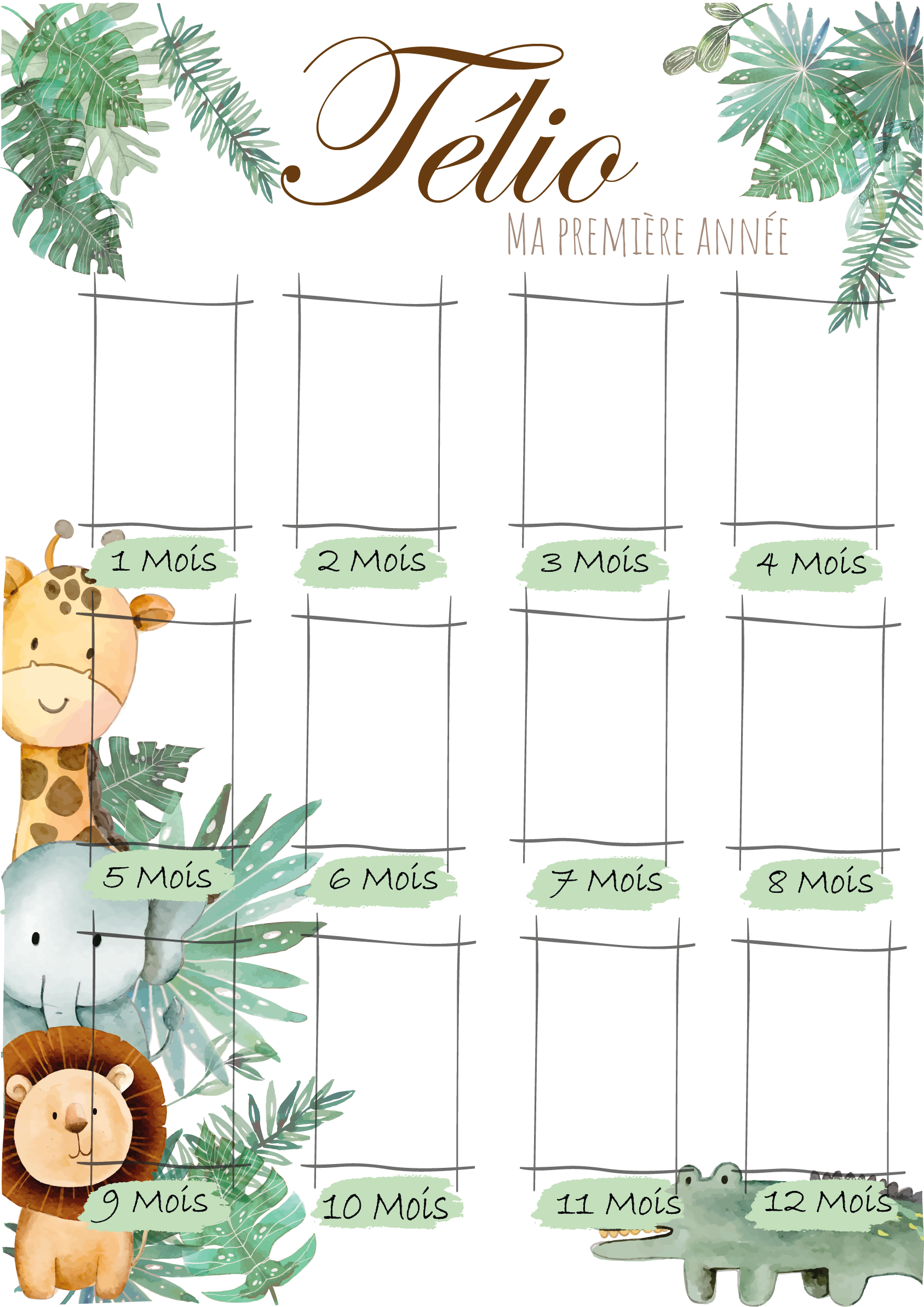 Affiche "Ma première année" thème Jungle