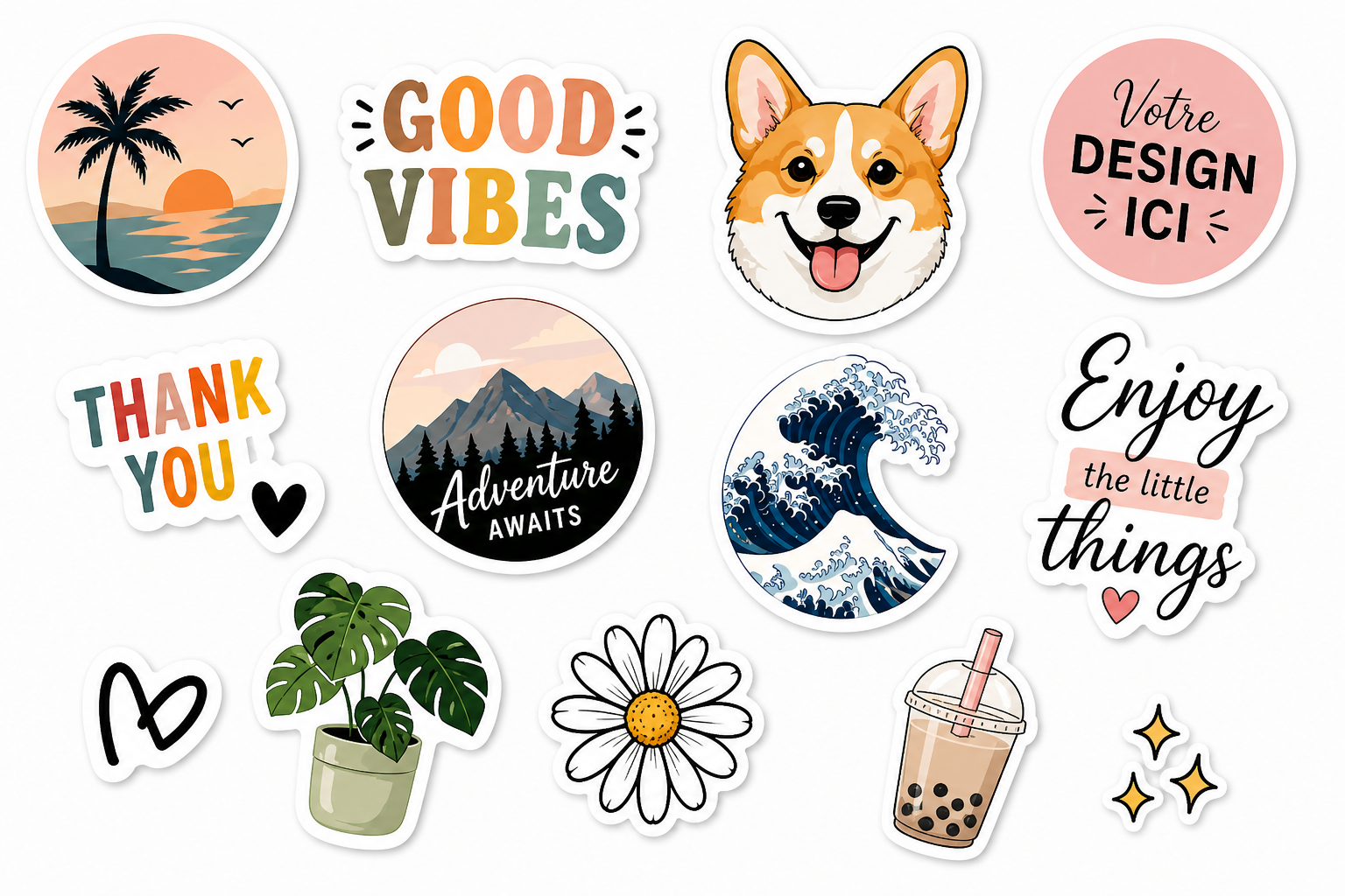 Stickers personnalisés découpés