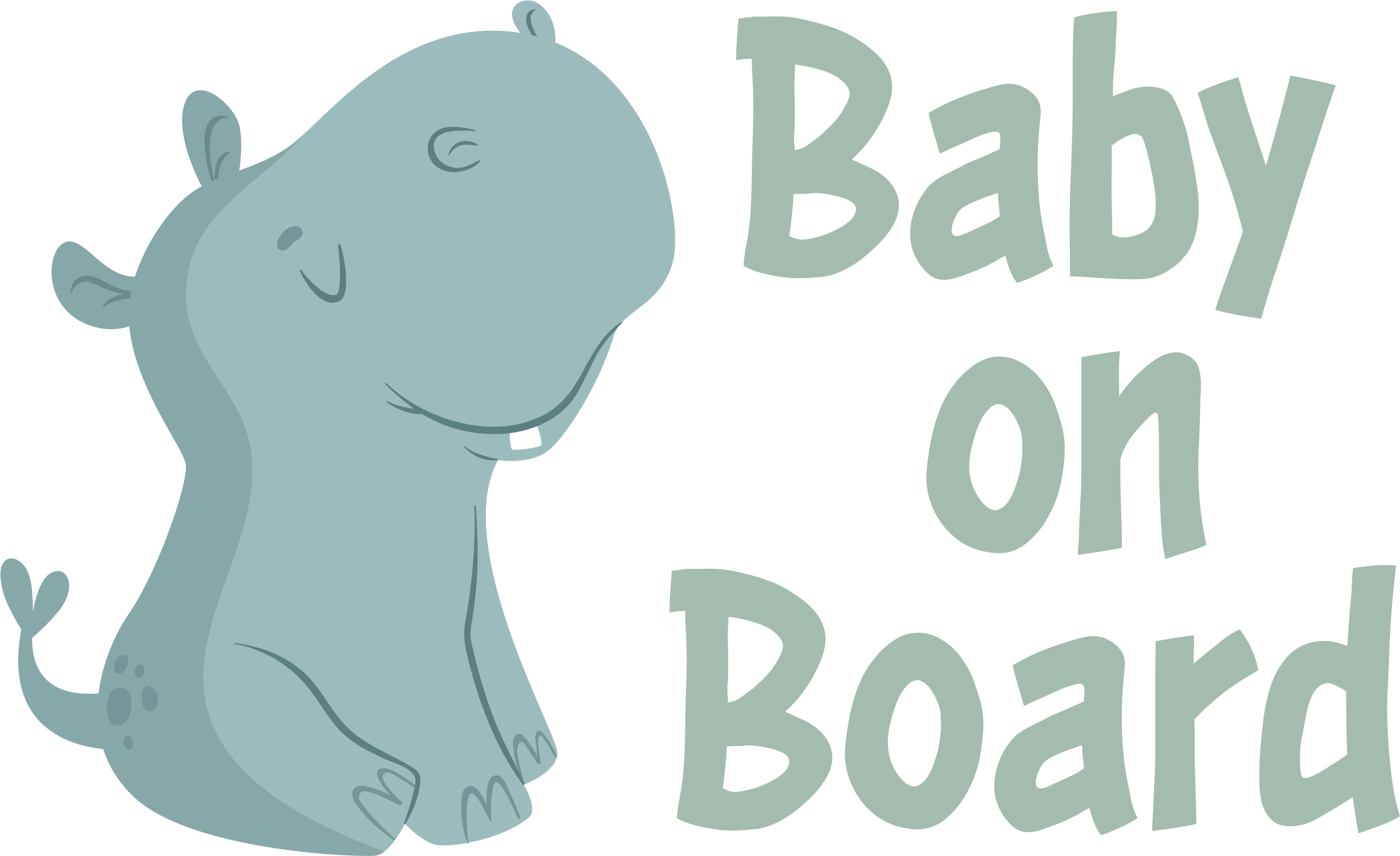 Stickers bébé à bord Hippopotame