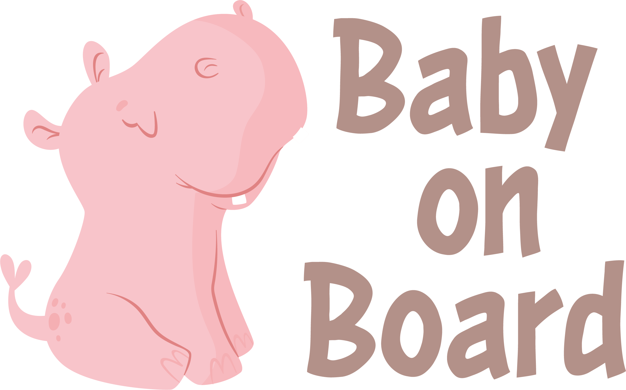 Stickers bébé à bord Hippopotame