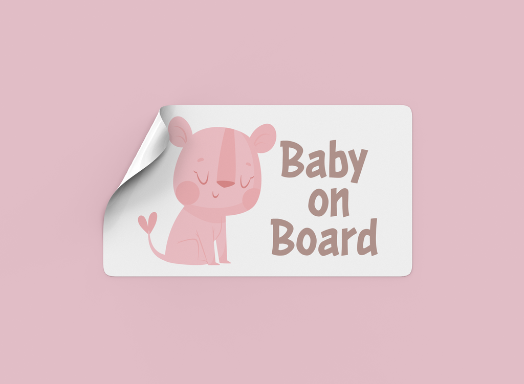 Stickers bébé à bord Lionne