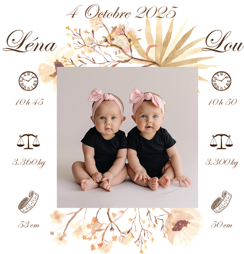 Faire part Léna et Lou