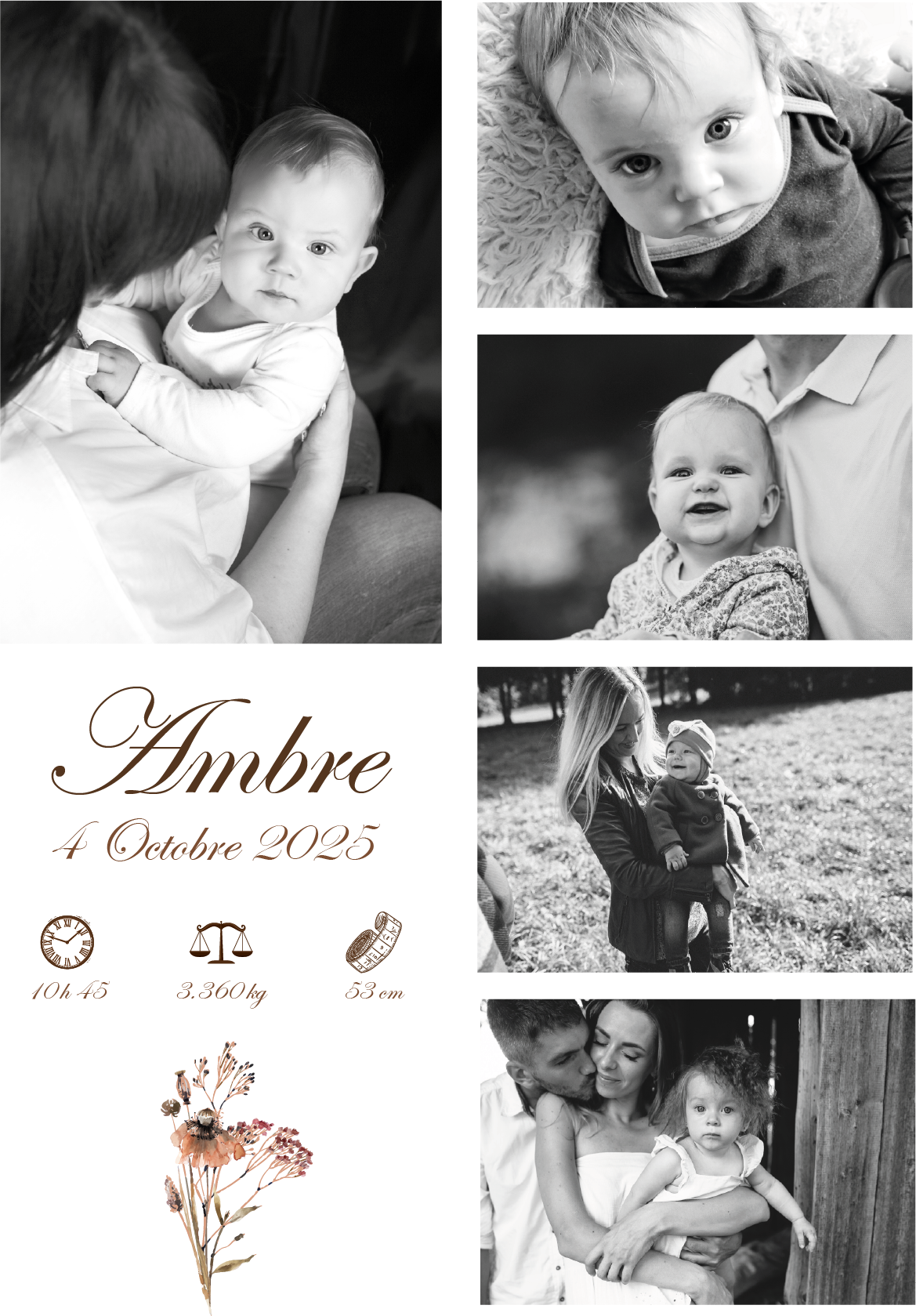 Faire part Naissance Ambre