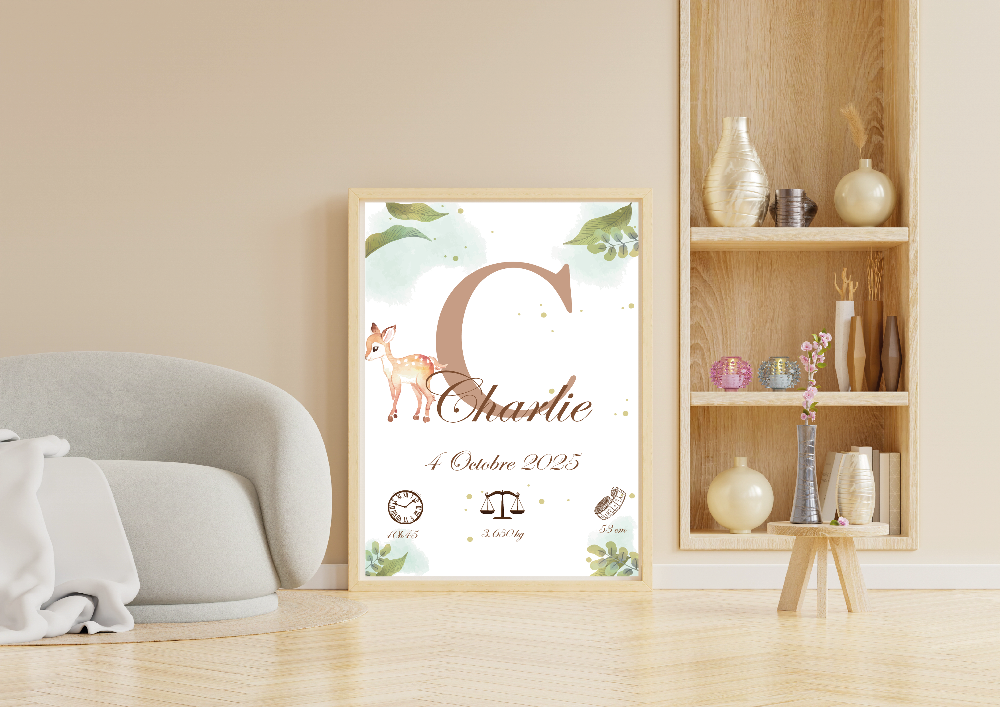 Affiche Naissance Faon