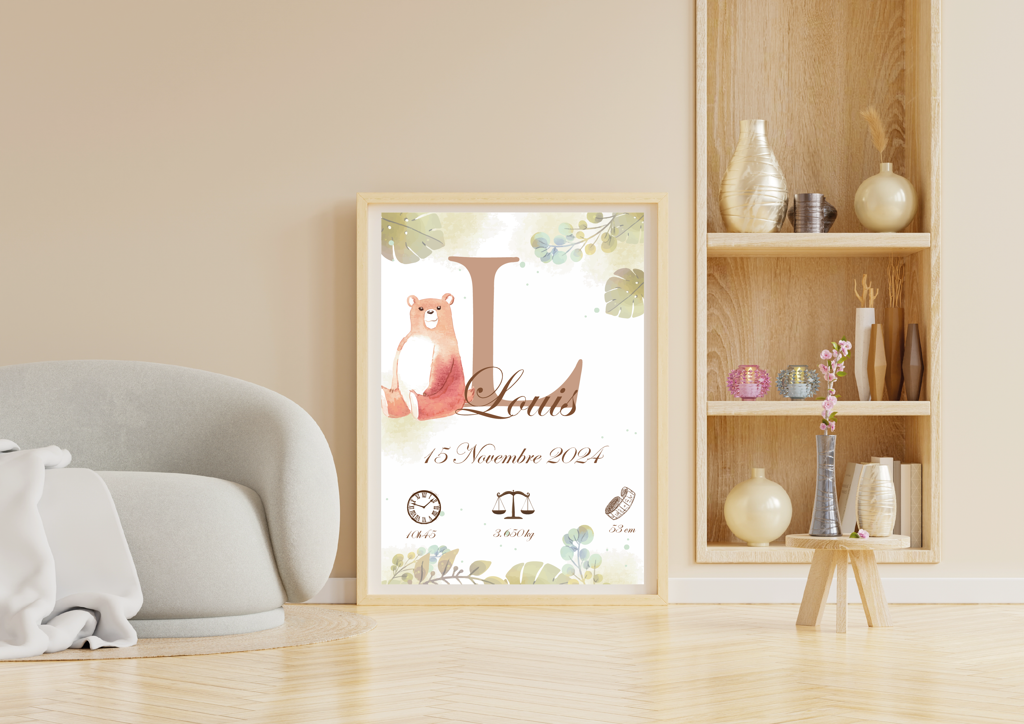 Affiche Naissance Ourson