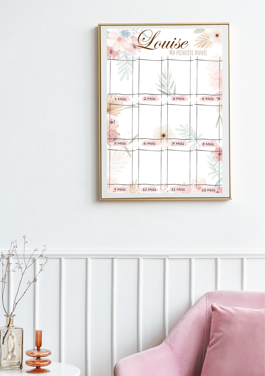 Affiche "Ma première année" thème Fleur
