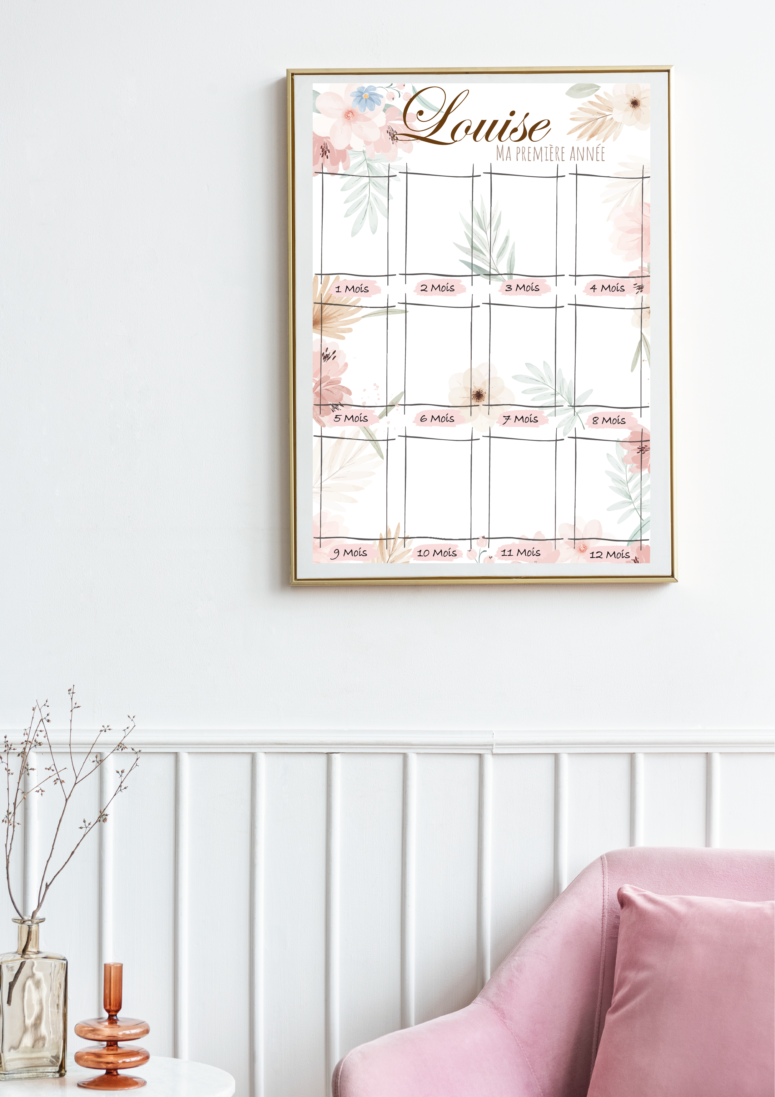 Affiche "Ma première année" thème Fleur