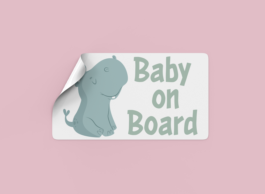 Stickers bébé à bord Hippopotame