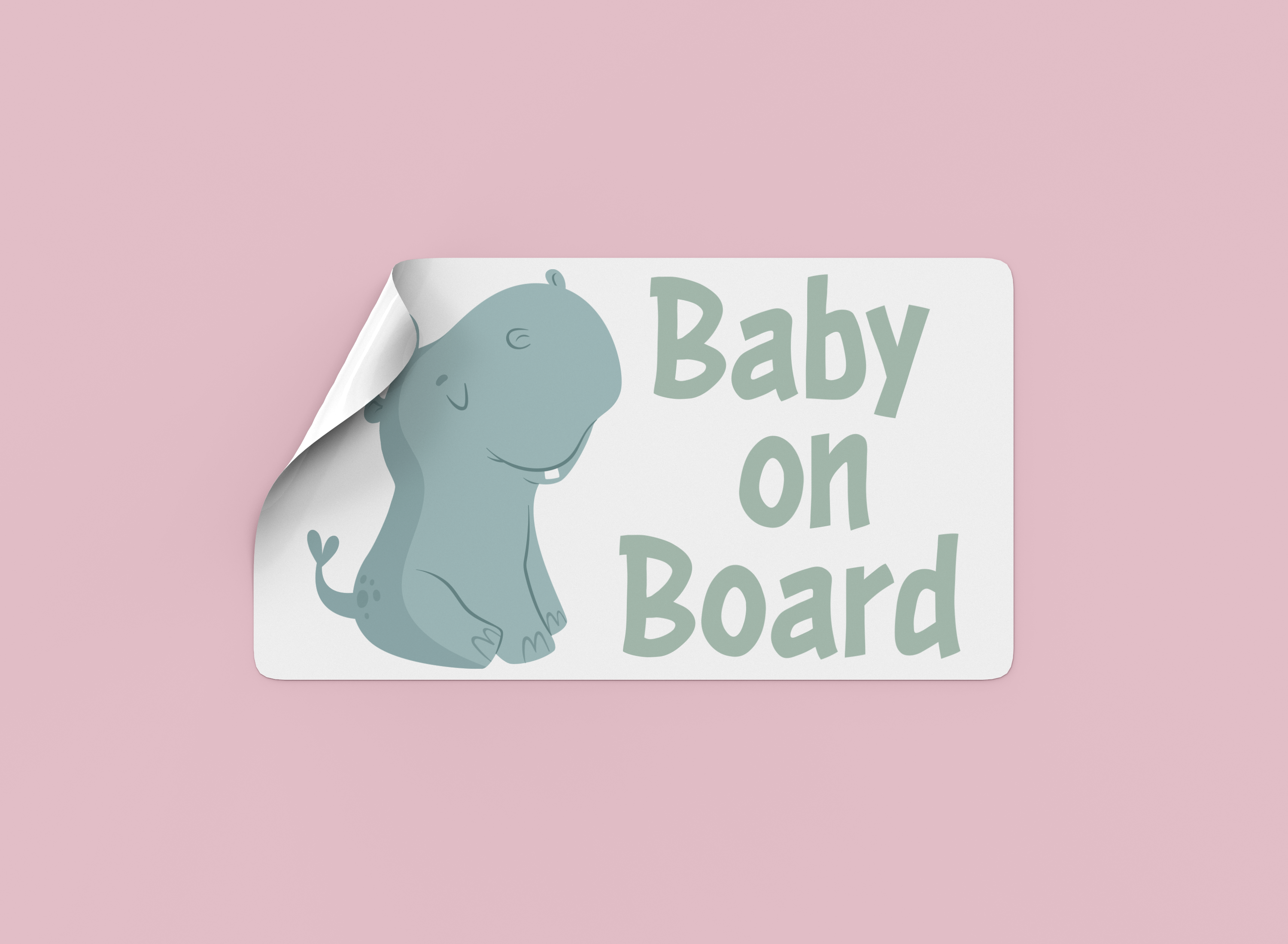 Stickers bébé à bord Hippopotame