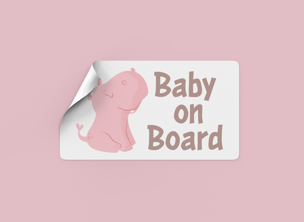 Stickers bébé à bord Hippopotame