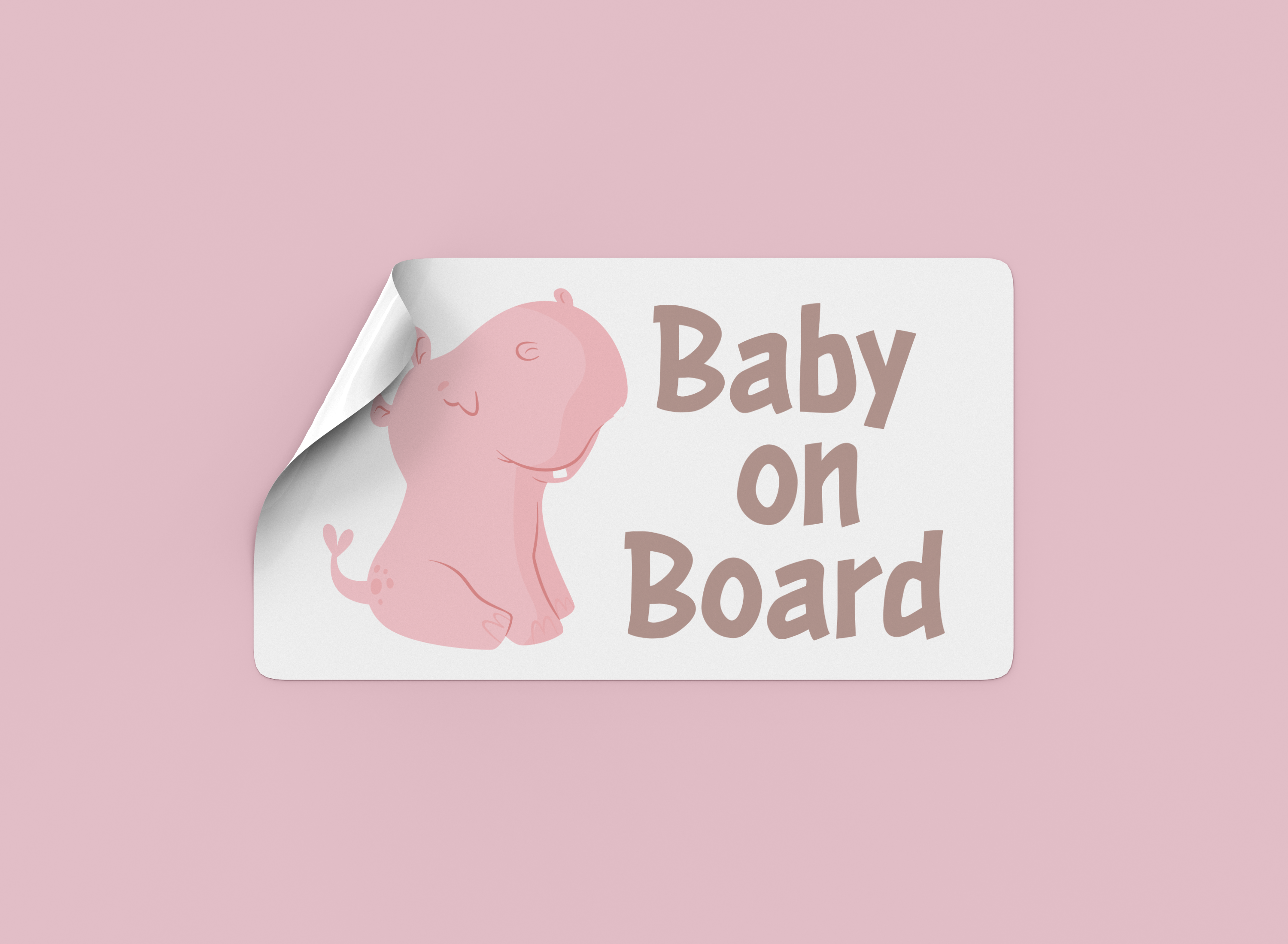 Stickers bébé à bord Hippopotame